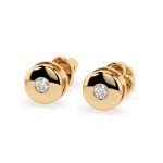 0,08 Karat Diamantohrstecker mit 2 echten Diamanten, Gelbgold 585 / 14K