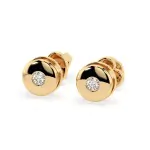 0,08 Karat Diamant Ohrstecker mit 2 echten Diamanten, Gelbgold 585 / 14K