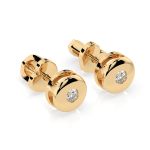 0,08 Karat Diamantohrstecker mit 2 echten Diamanten, Gelbgold 585 / 14K