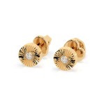 0,04 Karat Diamantohrstecker mit 2 echten Diamanten, Gelbgold 585 / 14K