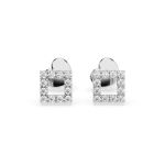 0,14 Karat Diamantohrstecke mit 24 echten Diamantenr, Weißgold 585 / 14K