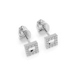 0,14 Karat Diamantohrstecke mit 24 echten Diamantenr, Weißgold 585 / 14K