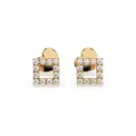 0,14 Karat Diamantohrstecke mit 24 echten Diamantenr, Gelbgold 585 / 14K