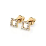 0,14 Karat Diamantohrstecke mit 24 echten Diamantenr, Gelbgold 585 / 14K