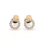 0,16 Karat Diamantohrstecker mit 26 echten Diamanten, Gelbgold 585 / 14K