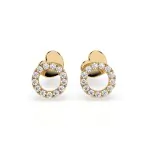 0,16 Karat Diamant Ohrstecker mit 26 echten Diamanten, Gelbgold 585 / 14K