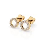0,16 Karat Diamantohrstecker mit 26 echten Diamanten, Gelbgold 585 / 14K