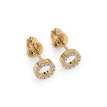 0,16 Karat Diamantohrstecker mit 26 echten Diamanten, Gelbgold 585 / 14K