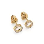 0,16 Karat Diamant Ohrstecker mit 26 echten Diamanten, Gelbgold 585 / 14K