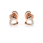 0,05 Karat Diamantohrstecker mit 8 echten Diamanten, Rotgold 585 / 14K