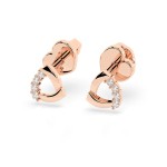 0,05 Karat Diamantohrstecker mit 8 echten Diamanten, Rotgold 585 / 14K