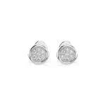 0,08 Karat Diamant Ohrstecker mit 14 echten Diamanten, Weißgold 585 / 14K