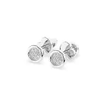 0,08 Karat Diamant Ohrstecker mit 14 echten Diamanten, Weißgold 585 / 14K