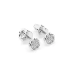 0,08 Karat Diamant Ohrstecker mit 14 echten Diamanten, Weißgold 585 / 14K
