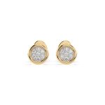 0,08 Karat Diamantohrstecker mit 14 echten Diamanten, Gelbgold 585 / 14K