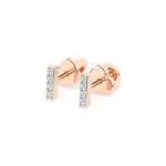 0,08 Karat Diamant Ohrstecker mit 8 echten Diamanten, Rotgold 585 / 14K