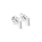 0,08 Karat Diamant Ohrstecker mit 8 echten Diamanten, Weißgold 585 / 14K