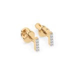 0,08 Karat Diamantohrstecker mit 8 echten Diamanten, Gelbgold 585 / 14K