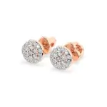 0,30 Karat Diamant Ohrstecker mit 40 echten Diamanten, Rotgold 585 / 14K