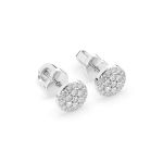 0,30 Karat Diamantohrstecker mit 40 echten Diamanten, Weißgold 585 / 14K