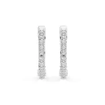 0,18 Karat Diamant Creolen, Weißgold 585 / 14 Karat