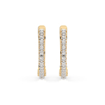0,18 Karat Diamant Creolen, Gelbgold 585 / 14 Karat, Gewicht ca. 1.5 g.