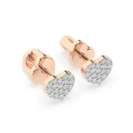 0,18 Karat Diamant Ohrstecker mit 36 echten Diamanten, Rotgold 585 / 14K