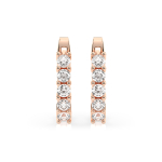 0,6 Karat Diamant Creolen, Rotgold 585 / 14 Karat, Gewicht ca. 2.2 g.