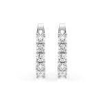 0,6 Karat Diamant Creolen, Weißgold 585 / 14 Karat, Gewicht ca. 2.2 g.
