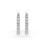 0,22 Karat Diamant Creolen, Weißgold 585 / 14 Karat, Gewicht ca. 2 g.