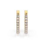 0,22 Karat Diamant Creolen, Gelbgold 585 / 14 Karat, Gewicht ca. 2 g.