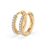 0,22 Karat Diamant Creolen, Gelbgold 585 / 14 Karat, Gewicht ca. 2 g.