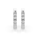0,42 Karat Diamant Creolen, Weißgold 585 / 14 Karat, Gewicht ca. 2.1 g.