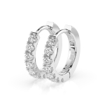 0,42 Karat Diamant Creolen, Weißgold 585 / 14 Karat, Gewicht ca. 2.1 g.