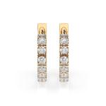0,42 Karat Diamant Creolen, Gelbgold 585 / 14 Karat, Gewicht ca. 2.1 g.