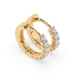 0,42 Karat Diamant Creolen, Gelbgold 585 / 14 Karat, Gewicht ca. 2.1 g.