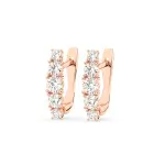 0,85 Karat Diamant Creolen, Rotgold 585 / 14 Karat, Gewicht ca. 2.1 g.