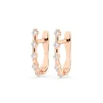 0,2 Karat Diamant Creolen, Rotgold 585 / 14 Karat, Gewicht ca. 1.6 g.