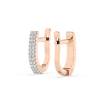 0,22 Karat Diamant Creolen, Rotgold 585 / 14 Karat, Gewicht ca. 2.5 g.