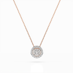 Diamantanhänger in 0,11 Karat, Rotgold 585 / 14 Karat, mit einer 585ger Goldkette in 42 cm lang, Gewicht ca. 1,3 g.