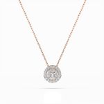 Diamantanhänger in 0,11 Karat, Rotgold 585 / 14 Karat, mit einer 585ger Goldkette, Gewicht ca. 1,3 g.