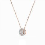 Diamantanhänger in 0,11 Karat, Rotgold 585 / 14 Karat, mit einer 585ger Goldkette, Gewicht ca. 1,3 g.