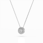 Diamantanhänger in 0,11 Karat, Weißgold 585 / 14 Karat, mit einer 585ger Goldkette, Gewicht ca. 1,3 g.