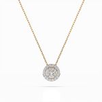 Diamantanhänger in 0,11 Karat, Gelbgold 585 / 14 Karat, mit einer 585ger Goldkette, Gewicht ca. 1,3 g.