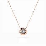 Diamantanhänger in 0,15 Karat, Rotgold 585 / 14 Karat, mit einer 585ger Goldkette, Gewicht ca. 2,2 g.
