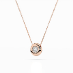 Diamantanhänger in 0,15 Karat, Rotgold 585 / 14 Karat, mit einer 585ger Goldkette in 42 cm lang, Gewicht ca. 2,2 g.
