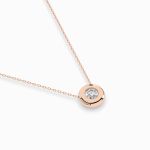 Diamantanhänger in 0,15 Karat, Rotgold 585 / 14 Karat, mit einer 585ger Goldkette, Gewicht ca. 2,2 g.