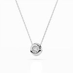 Diamantanhänger in 0,15 Karat, Weißgold 585 / 14 Karat, mit einer 585ger Goldkette, Gewicht ca. 2,2 g.