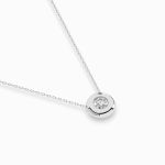 Diamantanhänger in 0,15 Karat, Weißgold 585 / 14 Karat, mit einer 585ger Goldkette, Gewicht ca. 2,2 g.