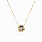 Diamantanhänger in 0,15 Karat, Gelbgold 585 / 14 Karat, mit einer 585ger Goldkette in 42 cm lang, Gewicht ca. 2,2 g.